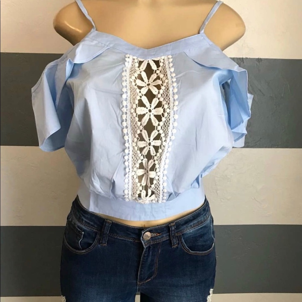 Off Shoulder , spagetti strap , white lace